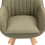 Set di 2 comode sedie da pranzo in tessuto verde con rotazione a 360° - CARSON FABRIC GREEN 2PZ