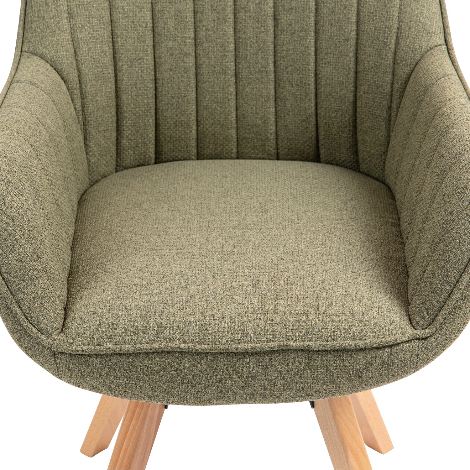 Set di 2 comode sedie da pranzo in tessuto verde con rotazione a 360° - CARSON FABRIC GREEN 2PZ