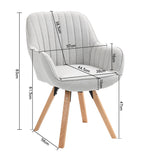 Set di 6 comode sedie per sala da pranzo in tessuto beige, girevoli a 360° - CARSON FABRIC BEIGE 6PZ