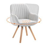 Set aus 4 bequemen Esszimmerstühlen aus beigem Stoff, 360° drehbar – CARSON FABRIC BEIGE 4STK