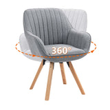 Lot de 2 chaises de salle à manger confortables en tissu gris pivotantes 360° - CARSON FABRIC GREY 2PCS