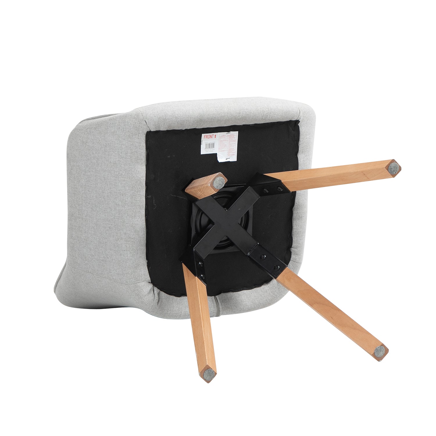 Set di 6 comode sedie per sala da pranzo in tessuto beige, girevoli a 360° - CARSON FABRIC BEIGE 6PZ