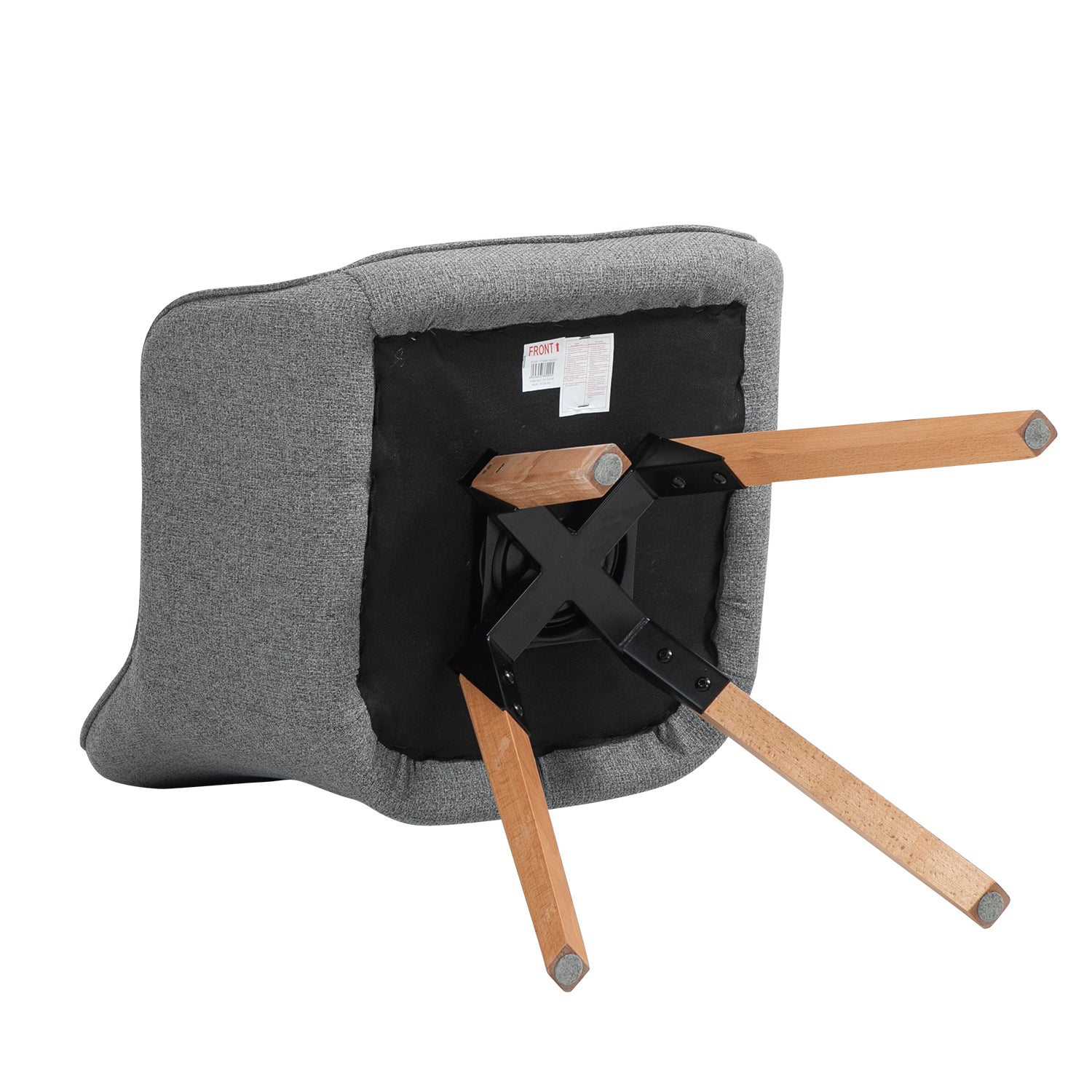 Set di 4 comode sedie da pranzo in tessuto grigio con rotazione a 360° - CARSON FABRIC GREY 4PZ