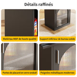 Table à manger télescopique extensible 140×80cm 3 niveaux de rangement bois naturel + noir pour cuisine et salon