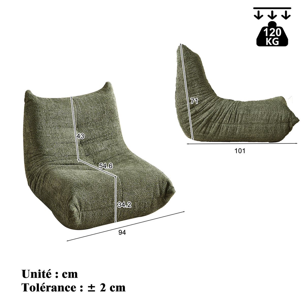 Loungesessel mit Armlehnen aus beigem Cord – DOMCO