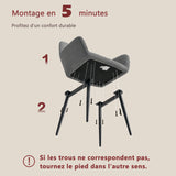 Lot de 2 fauteuils de salle à manger scandinaves avec accoudoirs en velours côtelé gris - CROMWELL CORDUROY