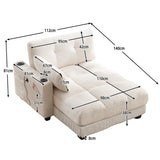 2-Sitzer-Sofa aus beigem Stoff im skandinavischen Stil – AHBARM