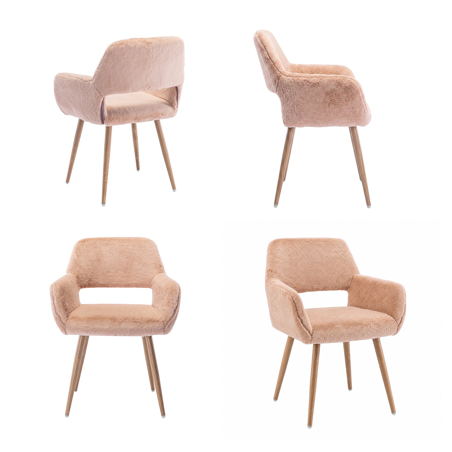 Scandinavian dining chair with black fabric armrests - CROMWELL BLACK Ⅰ