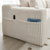 2-seater sofa bed in dark gray fabric with side pockets, modern convertible sofa