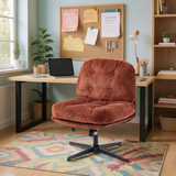 Fauteuil lounge pivotant et réglable en en velours côtelé brique - ALINTONEX