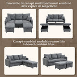2-seater sofa in beige fabric Scandinavian style - AHBARM