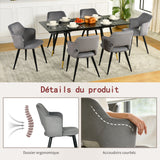 Ensemble de salle à manger de style scandinave composé d'une table ronde en chêne et de 2 fauteuils en tissu gris