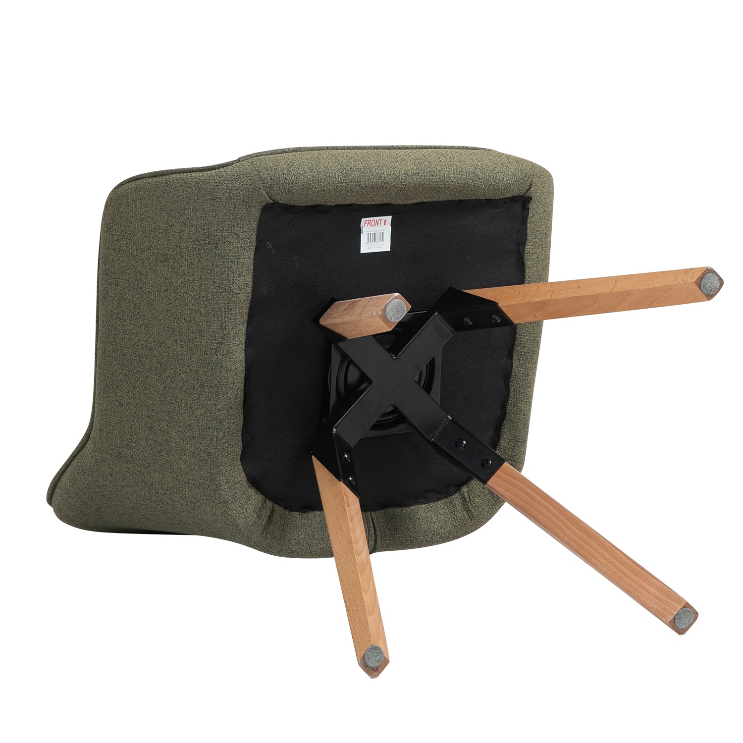 Set di 2 comode sedie da pranzo in tessuto verde con rotazione a 360° - CARSON FABRIC GREEN 2PZ
