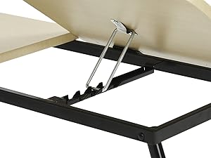 Table de lit/Support ordinateur pc pliable en bois et métal noir - MAMIE