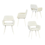 Set von 2 skandinavischen Esszimmer Sesseln mit beige Stoffarmlehnen - Cromwell