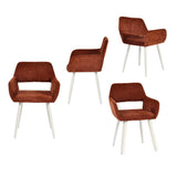 Set von 2 skandinavischen Esszimmer Sesseln mit beige Stoffarmlehnen - Cromwell