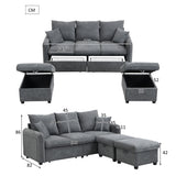 2-seater sofa in beige fabric Scandinavian style - AHBARM
