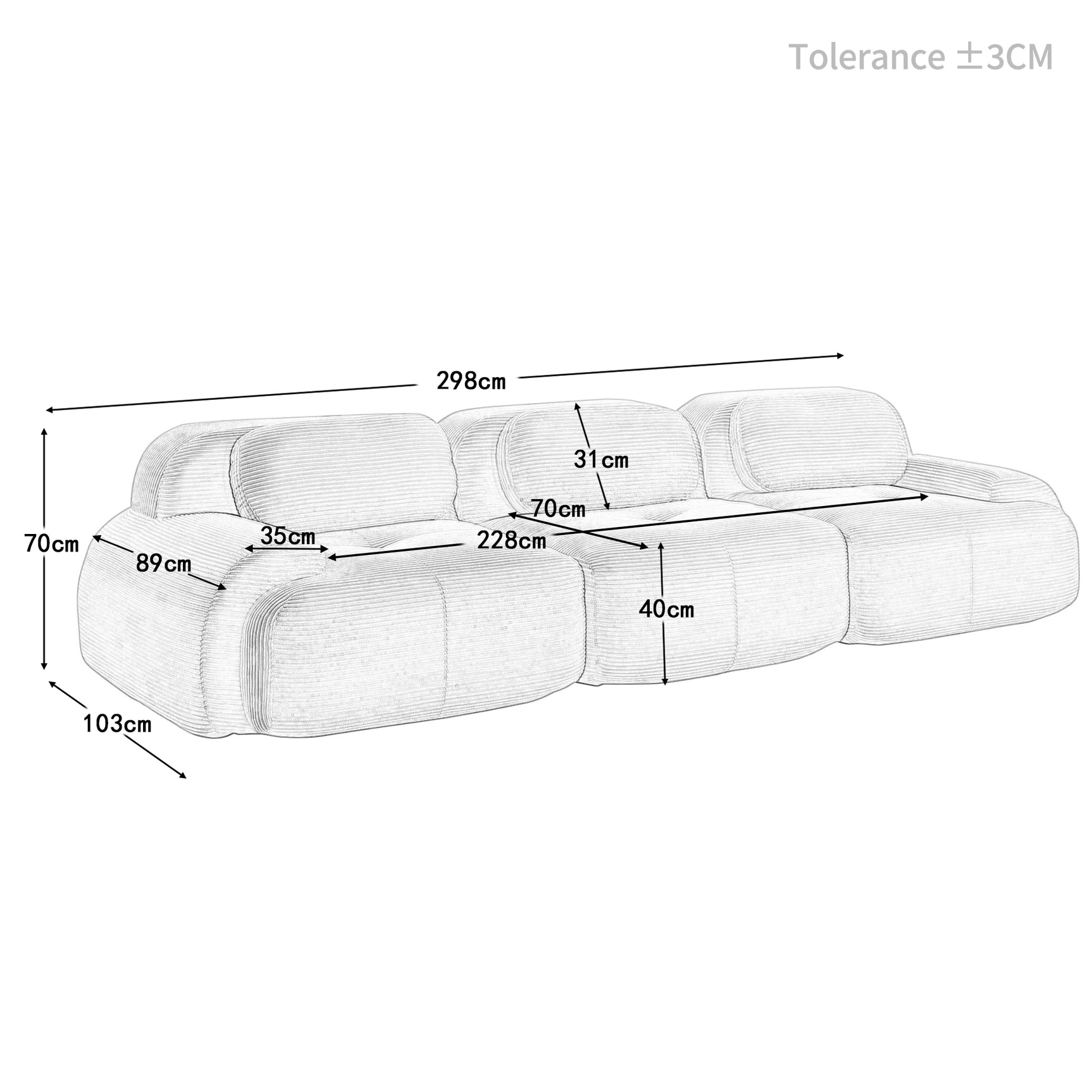 2-Sitzer-Schlafsofa aus dunkelgrauem Stoff mit Seitentaschen, modernes Schlafsofa