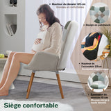 Fauteuil scandinave avec accoudoirs en tissu patchwork aqua à surpiqûres - FUNKEL