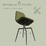 Set of 4 industrial dining chairs in suede - Charlton