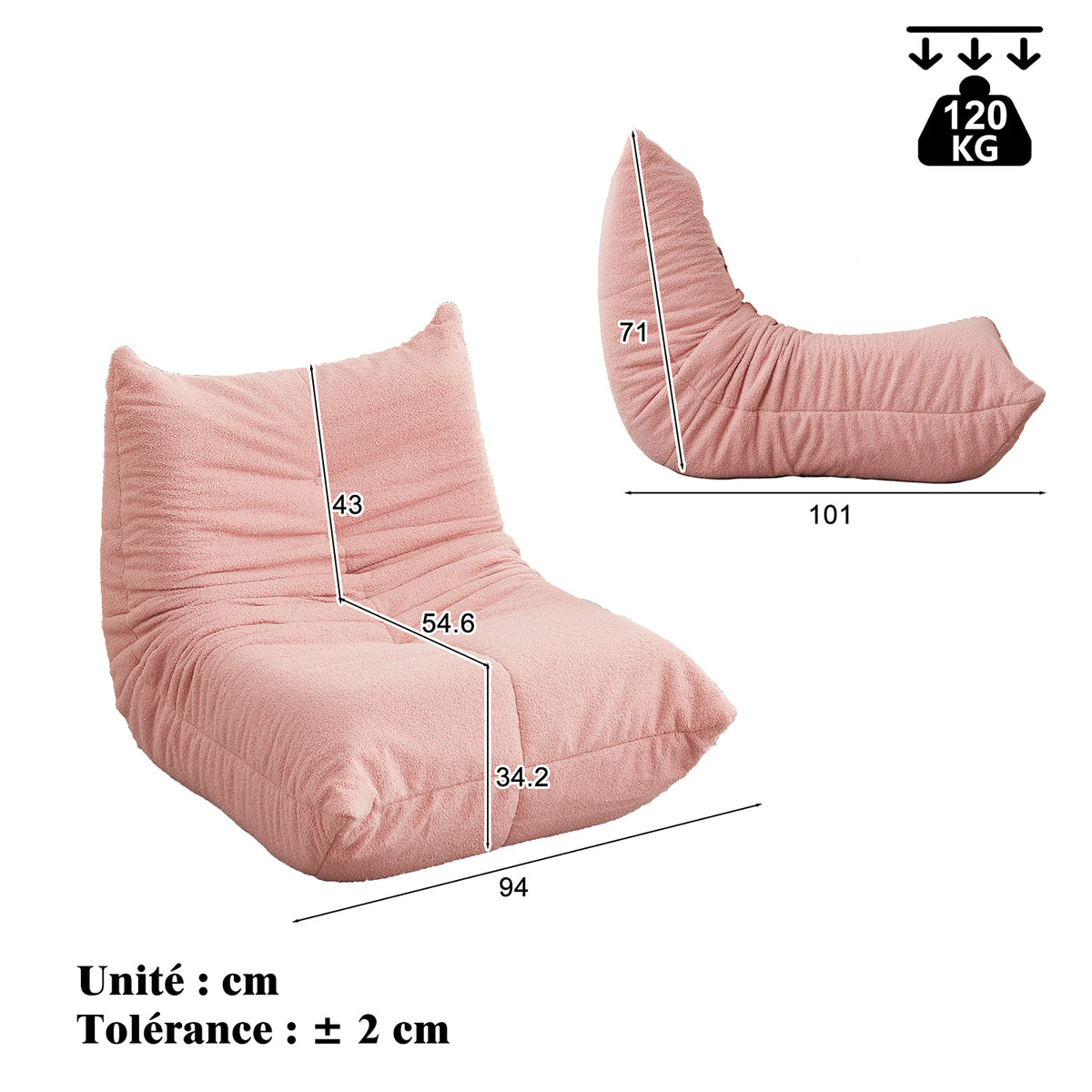 Loungesessel mit Armlehnen aus beigem Cord – DOMCO