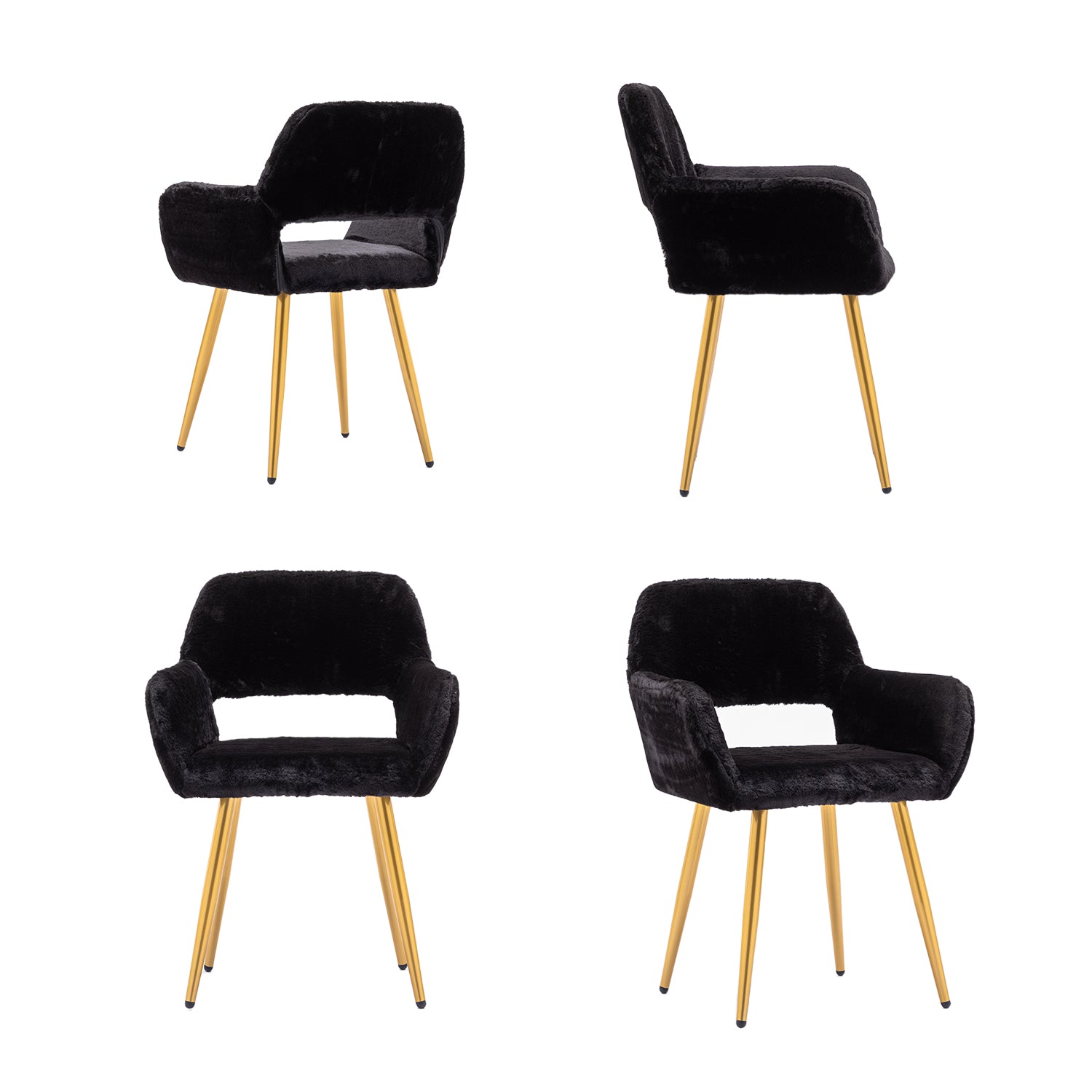 Scandinavian dining chair with black fabric armrests - CROMWELL BLACK Ⅰ