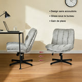 Drehbarer, verstellbarer Freizeitsessel mit Armlehnen aus beigem Cord – DUROTHIL