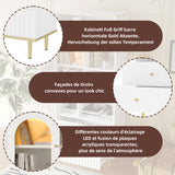 Bibliothèque multifonctionnelle blanche avec LED et portes vitrées – 78×36×180 cm
