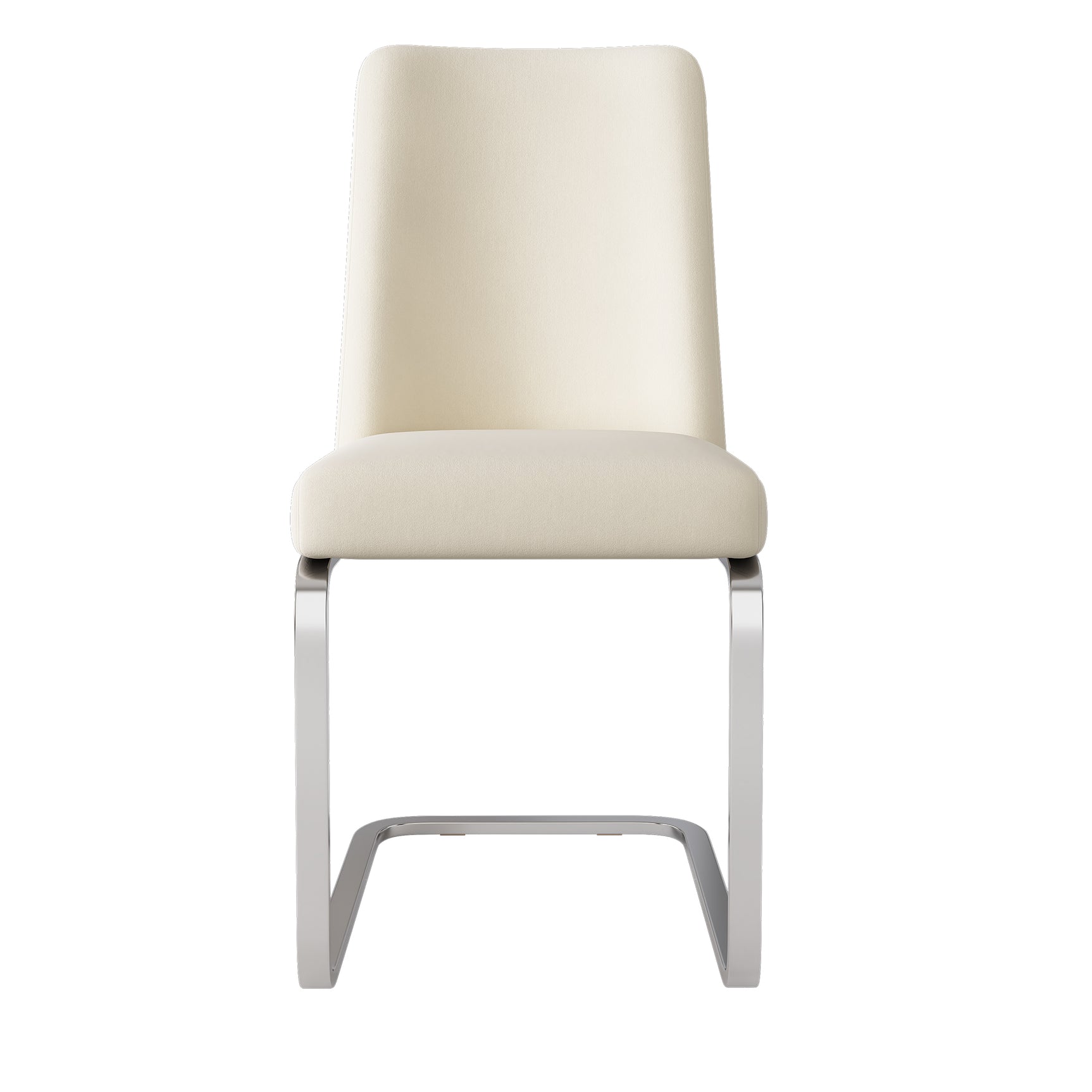 Lot de 2 chaises de salle à manger en velours beige avec dossier à motif diamant et pieds en métal argenté