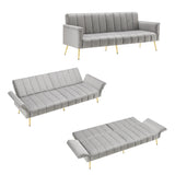 Sofa-lit pliant moderne en velours 183x76x75 cm – Réglable en 5 angles, pieds métalliques, idéal pour salon et chambre d’invités