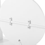 Weißer 4-in-1-Schminktisch mit ganzem Spiegel und Drehspiegel, gepolstertem Hocker, integrierter Speicher und 3-Farben-LED-Beleuchtung, 109x36x164 cm