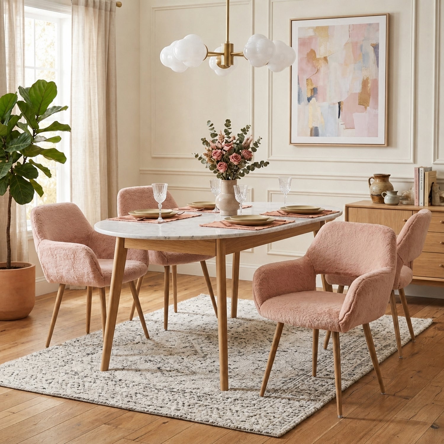 Scandinavian dining chair with black fabric armrests - CROMWELL BLACK Ⅰ