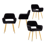 Scandinavian dining chair with black fabric armrests - CROMWELL BLACK Ⅰ