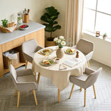 Lot de 4 chaises de salle à manger de style scandinave avec pieds en bois et accoudoirs en velours côtelé gris - ELIA