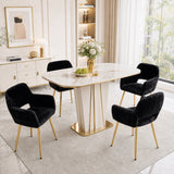 Scandinavian dining chair with black fabric armrests - CROMWELL BLACK Ⅰ