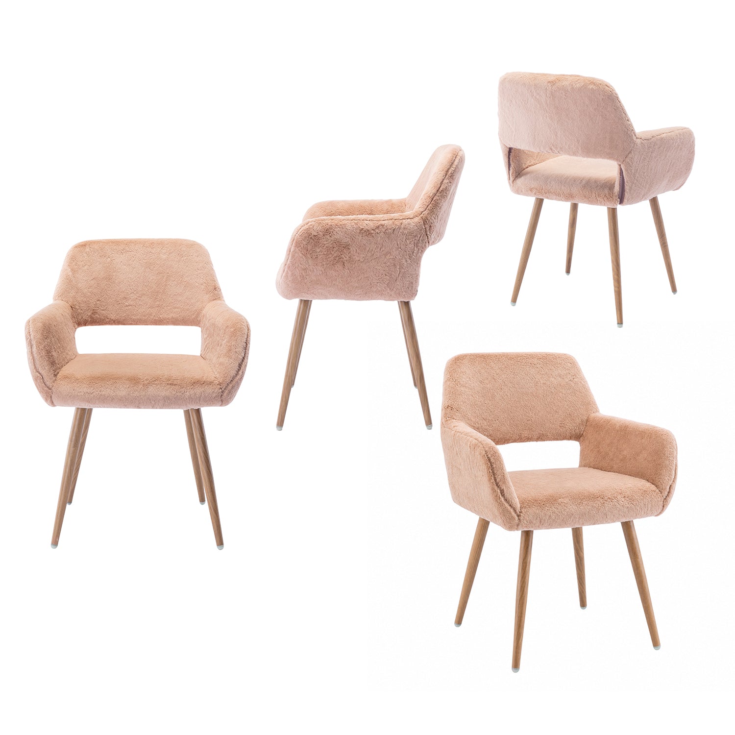 Scandinavian dining chair with black fabric armrests - CROMWELL BLACK Ⅰ