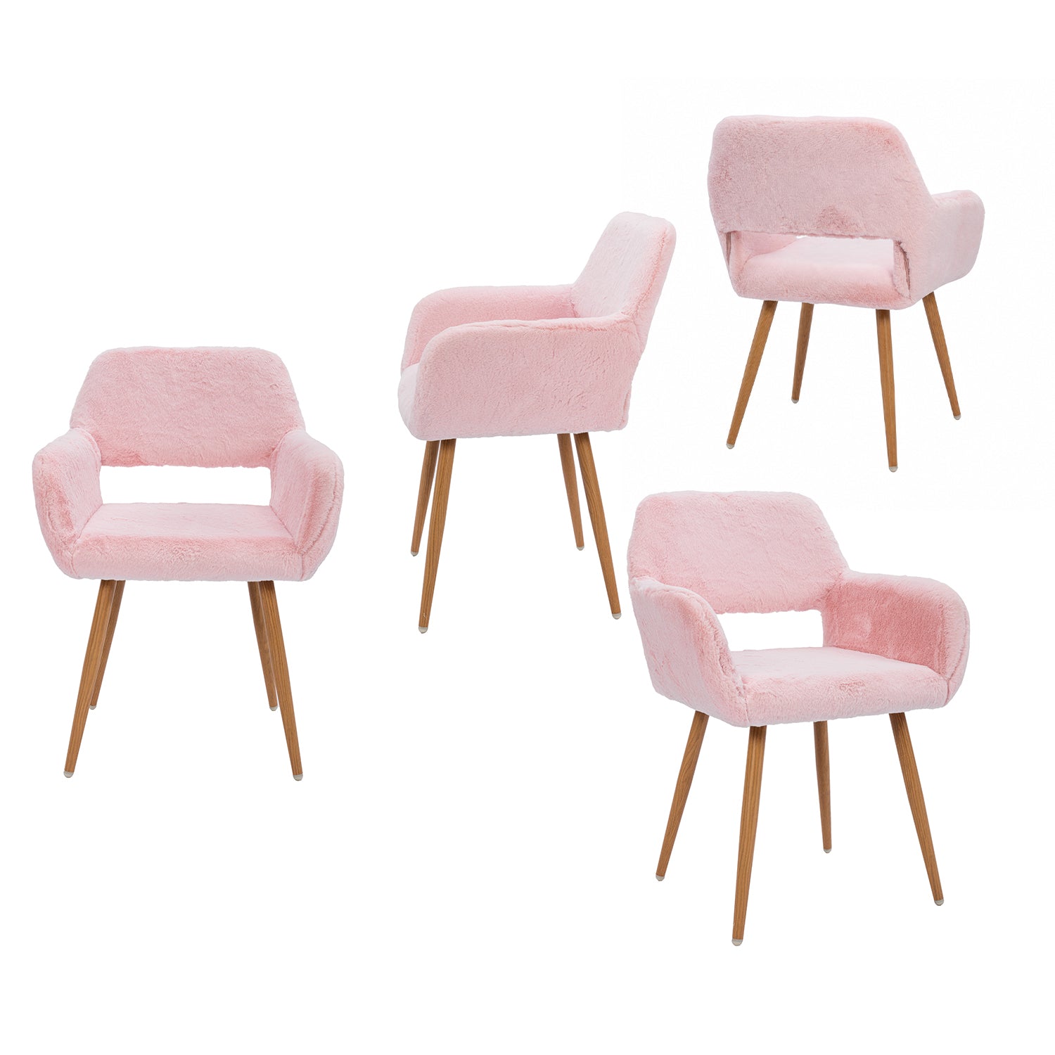 Scandinavian dining chair with black fabric armrests - CROMWELL BLACK Ⅰ