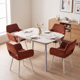 Set von 2 skandinavischen Esszimmer Sesseln mit beige Stoffarmlehnen - Cromwell