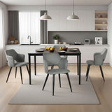 Round Table Table Table Table Timber Ø80 cm with 4 black velvet chairs, modern and comfortable style