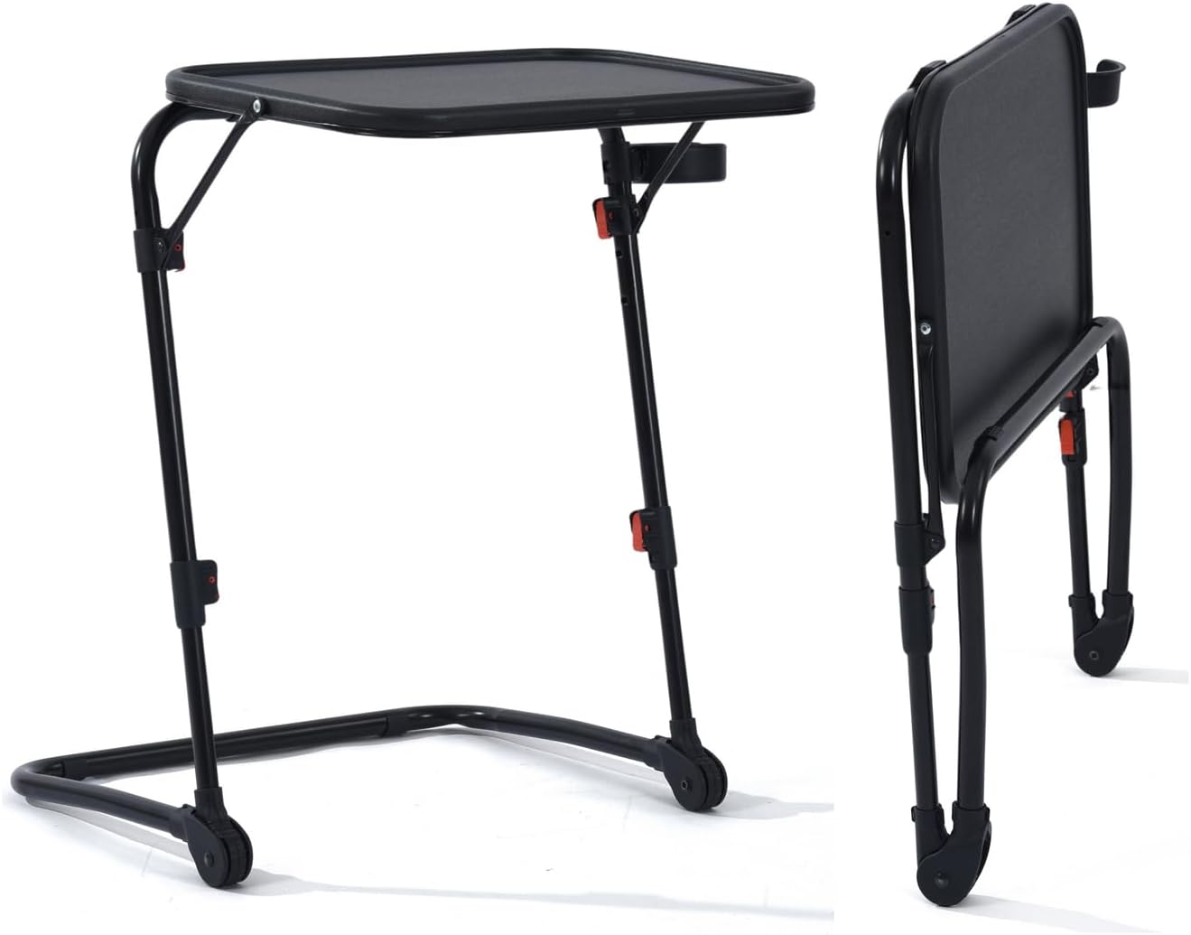 Foldable side table for laptop, adjustable sofa adjustable sofa with tilting tray and cup holder-baseline