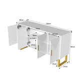 Modernes Weiß- und Holzbuffet mit 3 Schubladen und Schiebetüren mit Lamellen