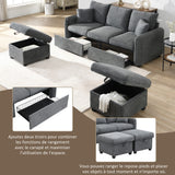 2-seater sofa in beige fabric Scandinavian style - AHBARM