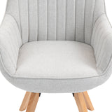 Set di 6 comode sedie per sala da pranzo in tessuto beige, girevoli a 360° - CARSON FABRIC BEIGE 6PZ