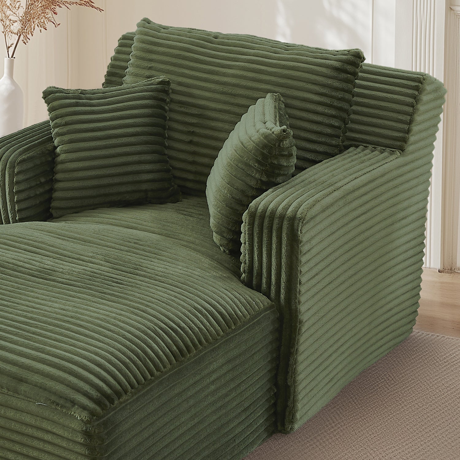 2-seater sofa in beige fabric Scandinavian style - AHBARM