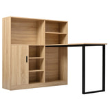 Bureau avec étagères et armoire intégrée en MDF finition bois naturel