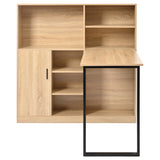 Bureau avec étagères et armoire intégrée en MDF finition bois naturel