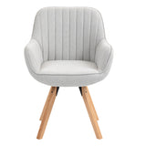 Chaise de salle à manger confortables en tissu beige pivotantes 360° - CARSON FABRIC BEIGE