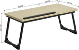 Table de lit/Support ordinateur pc pliable en bois et métal noir - MAMIE