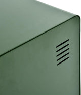 Table de chevet en métal vert style industriel avec rangement et étagère - WALNUT