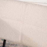 Set of 2 Scandinavian bar stools with back in beige dumpling sheepskin fabric - POMONA BAR